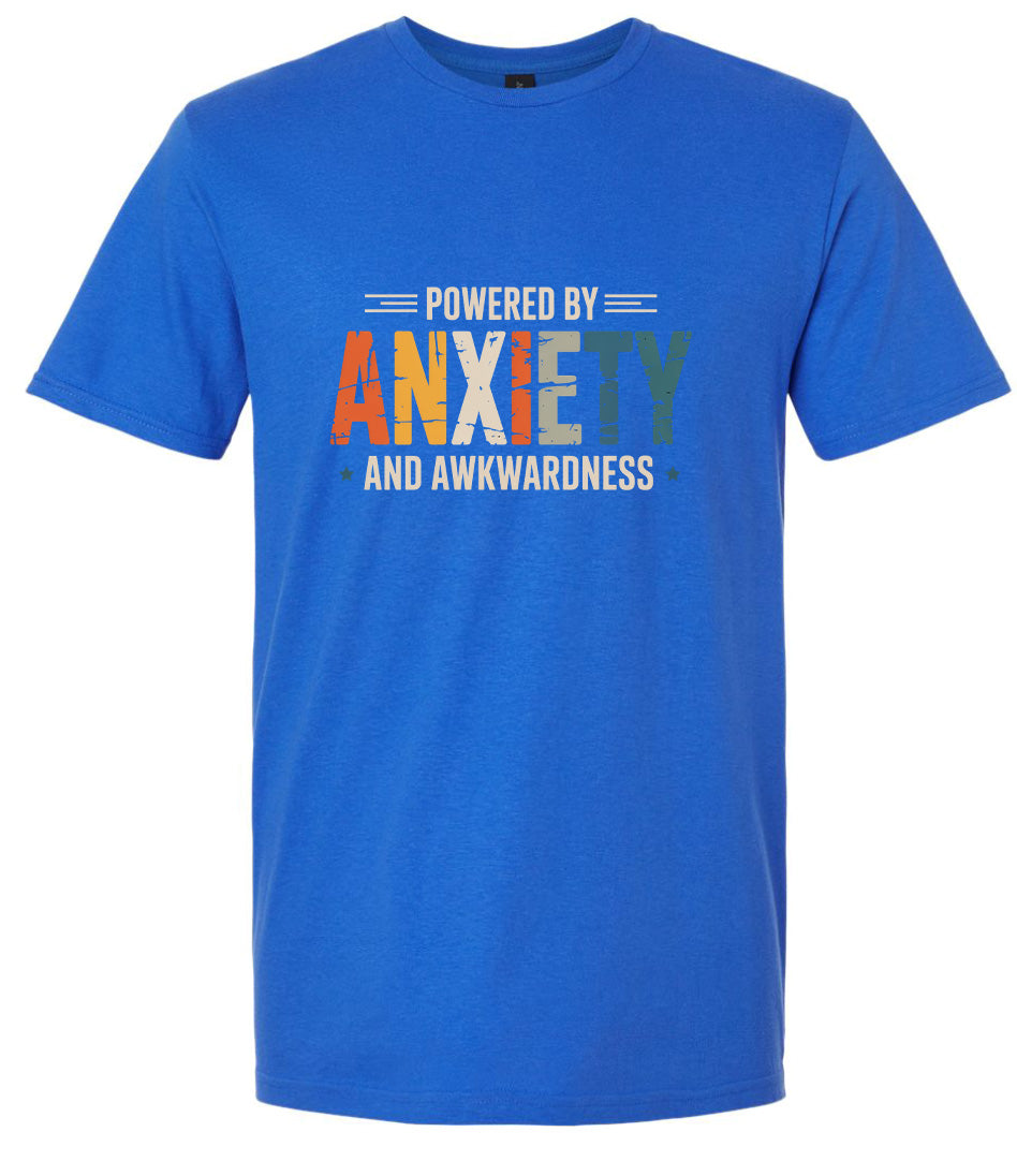 Powered by Anxiety Adult Gildan Soft Shirt