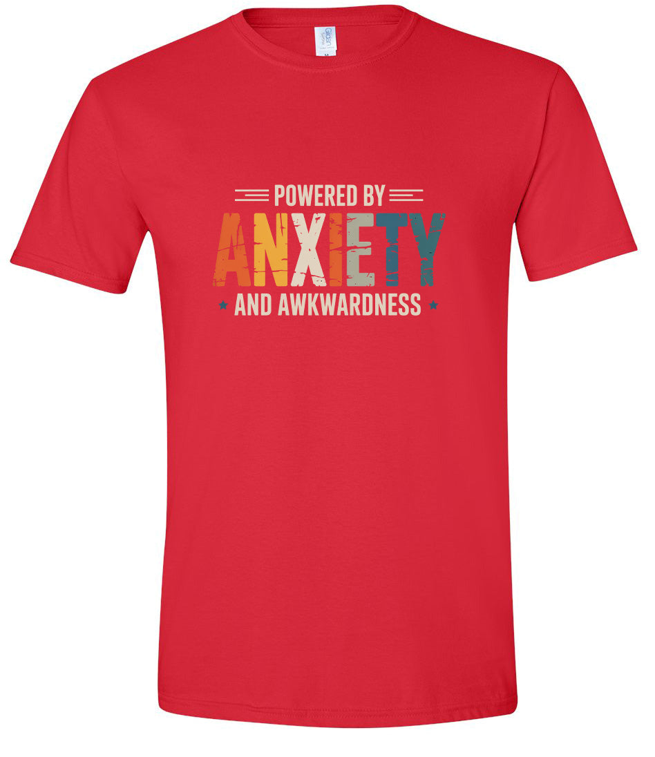 Powered by Anxiety Adult Gildan Soft Shirt