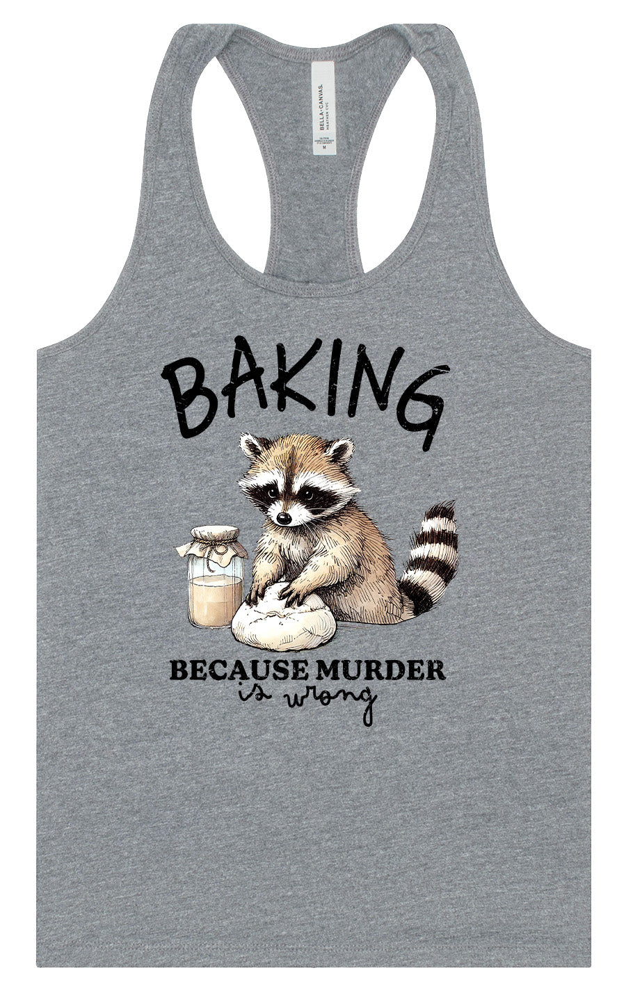 Baking Because Murder is Wrong Women's Racerback Tank