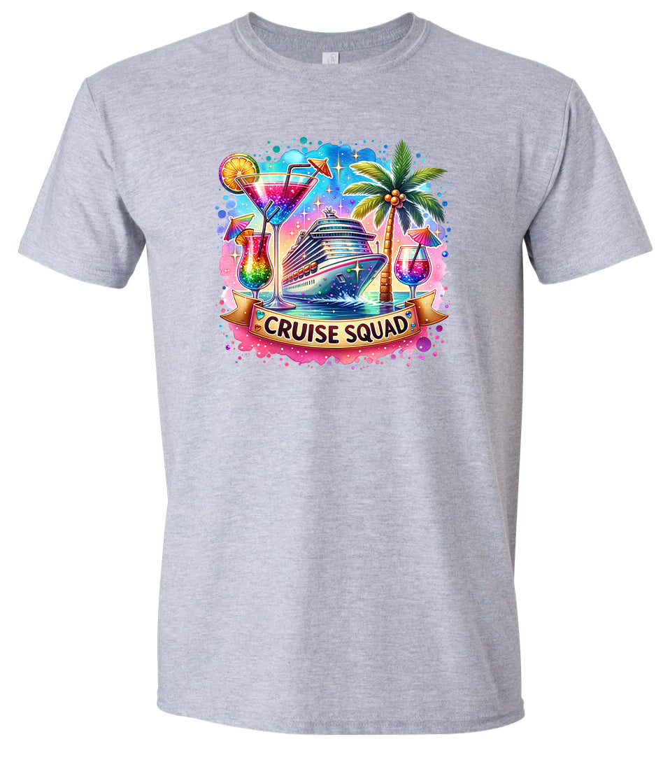 Drinks and Cruise Squad Adult Gildan Soft Shirt