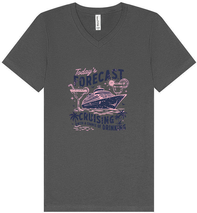 Cruising with a Chance of Drinking Unisex V-Neck Shirt