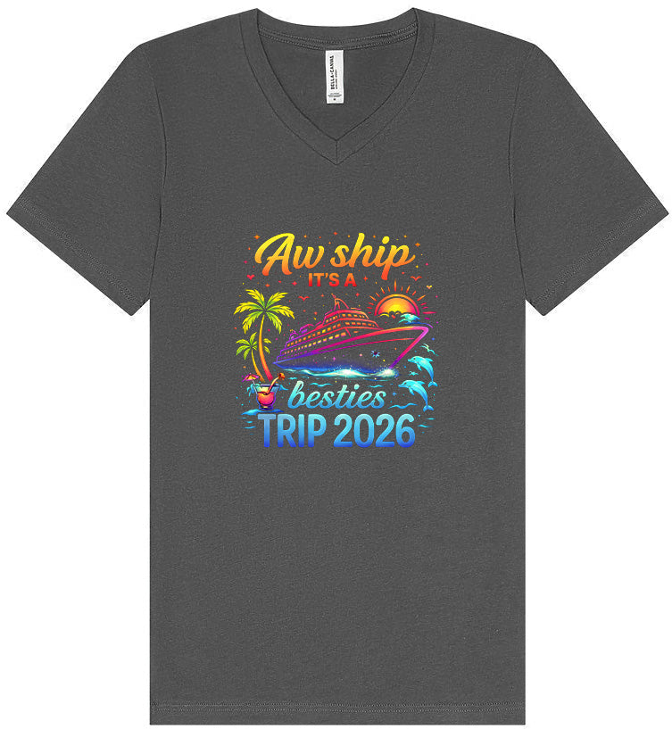 Besties Trip Cruise 2026 Unisex V-Neck Shirt