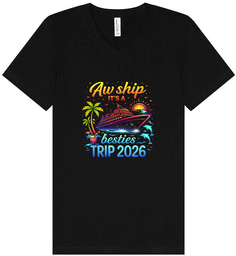 Besties Trip Cruise 2026 Unisex V-Neck Shirt