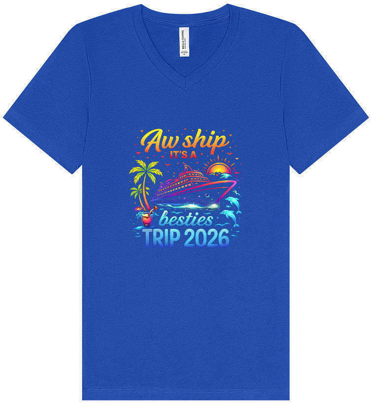 Besties Trip Cruise 2026 Unisex V-Neck Shirt