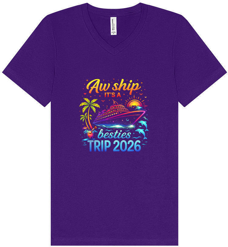 Besties Trip Cruise 2026 Unisex V-Neck Shirt
