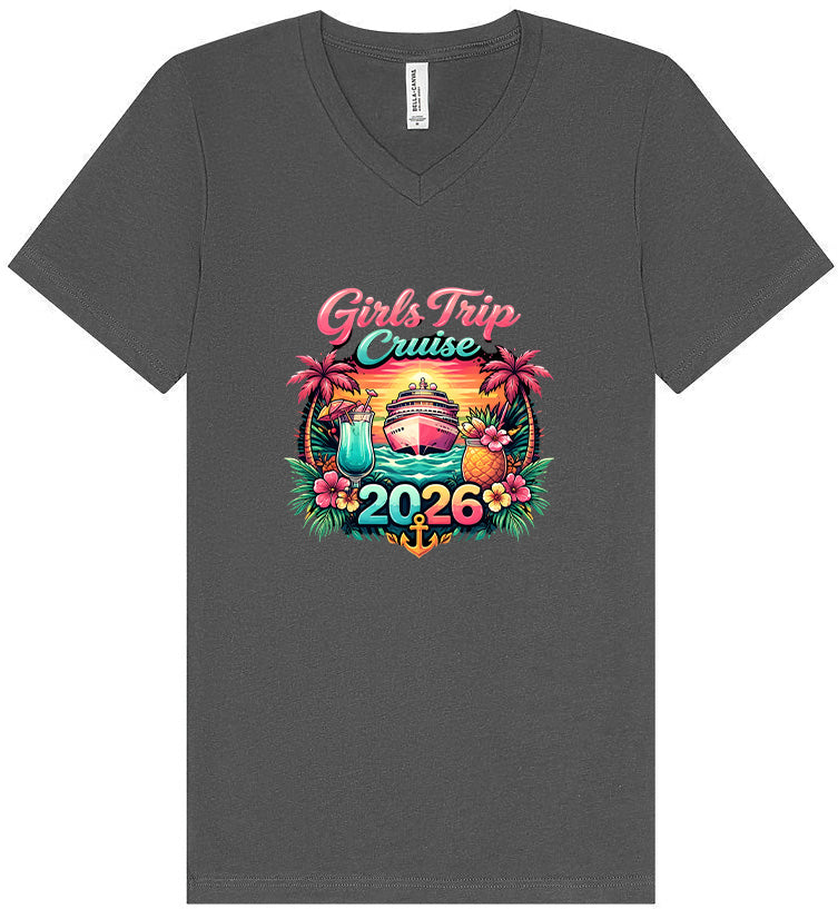 Girls Trip Cruise 2026 Unisex V-Neck Shirt