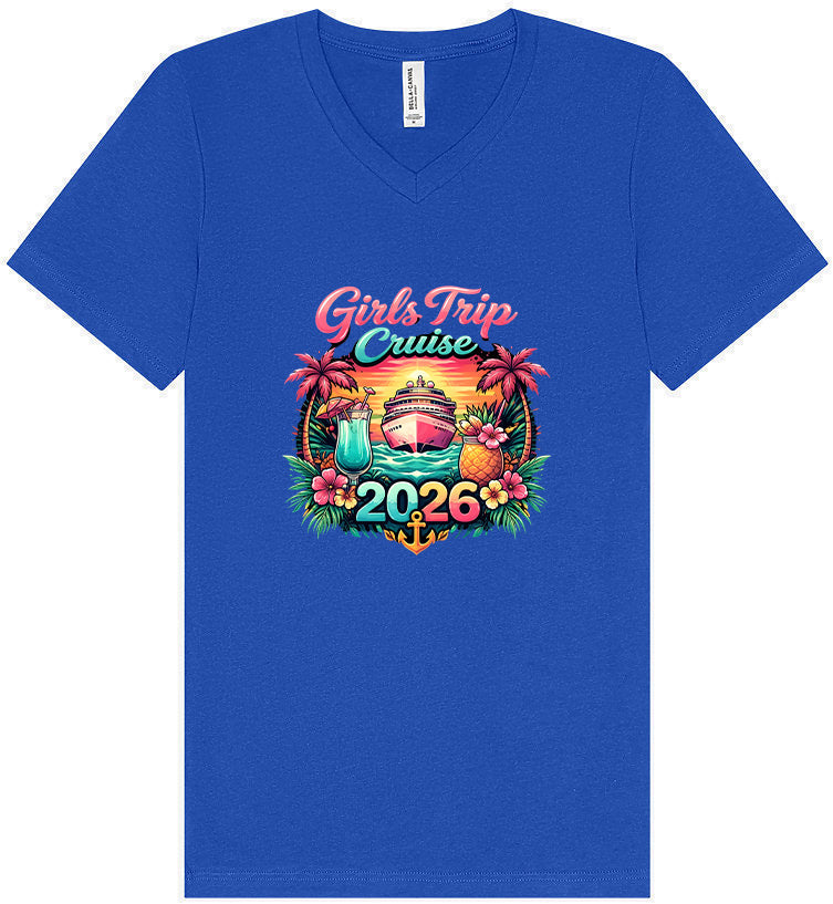 Girls Trip Cruise 2026 Unisex V-Neck Shirt