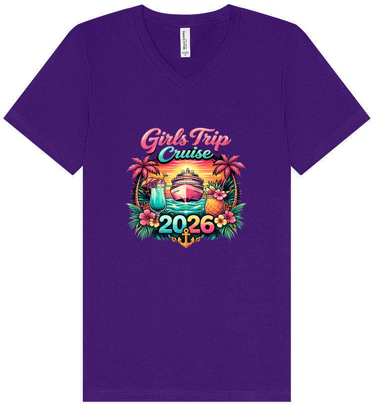 Girls Trip Cruise 2026 Unisex V-Neck Shirt