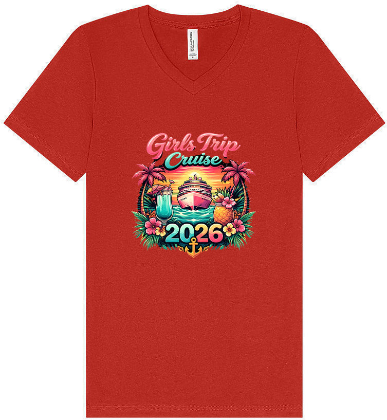 Girls Trip Cruise 2026 Unisex V-Neck Shirt