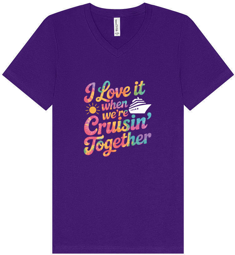 Tie Dye Cruisin' Together Unisex V-Neck Shirt