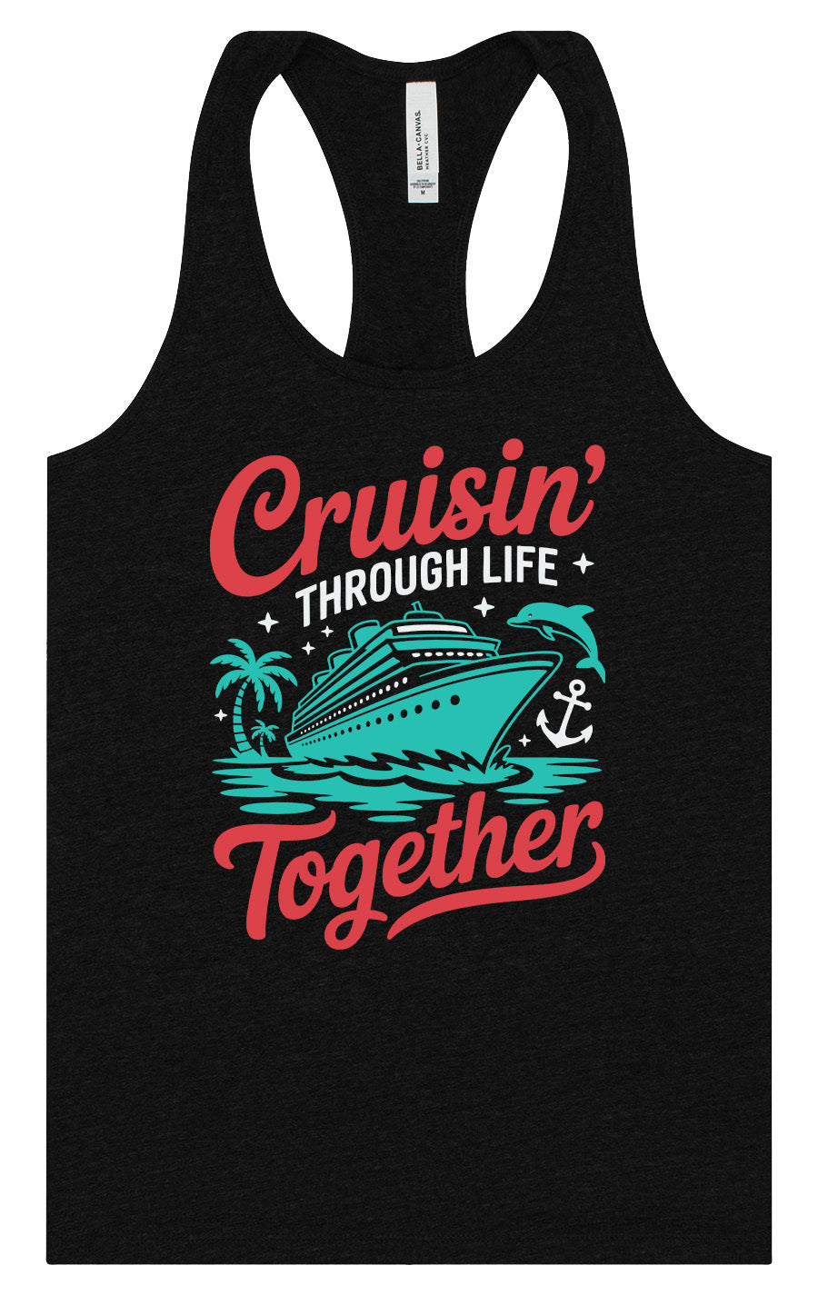 Cruisin' Through Life Together Women's Racerback Tank