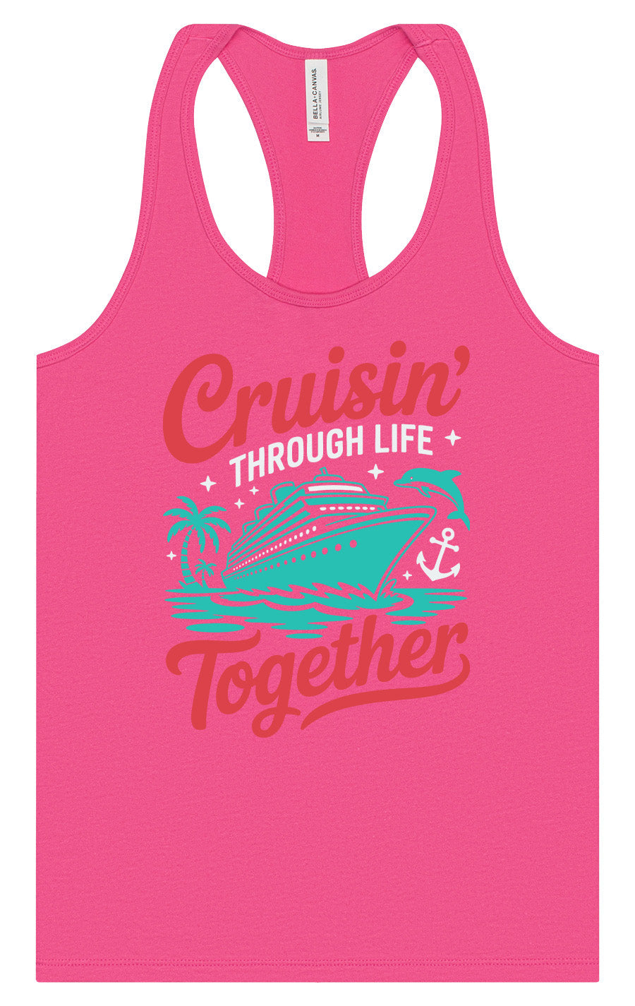 Cruisin' Through Life Together Women's Racerback Tank