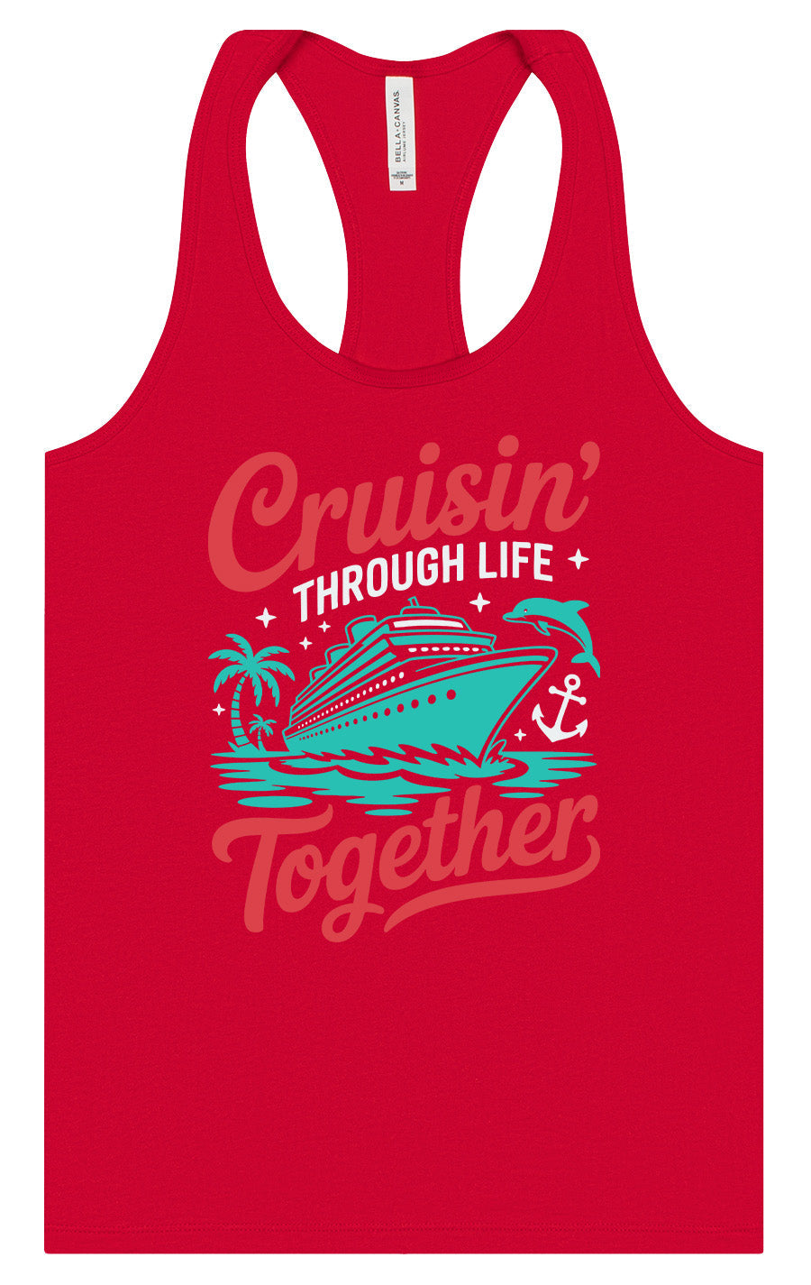 Cruisin' Through Life Together Women's Racerback Tank
