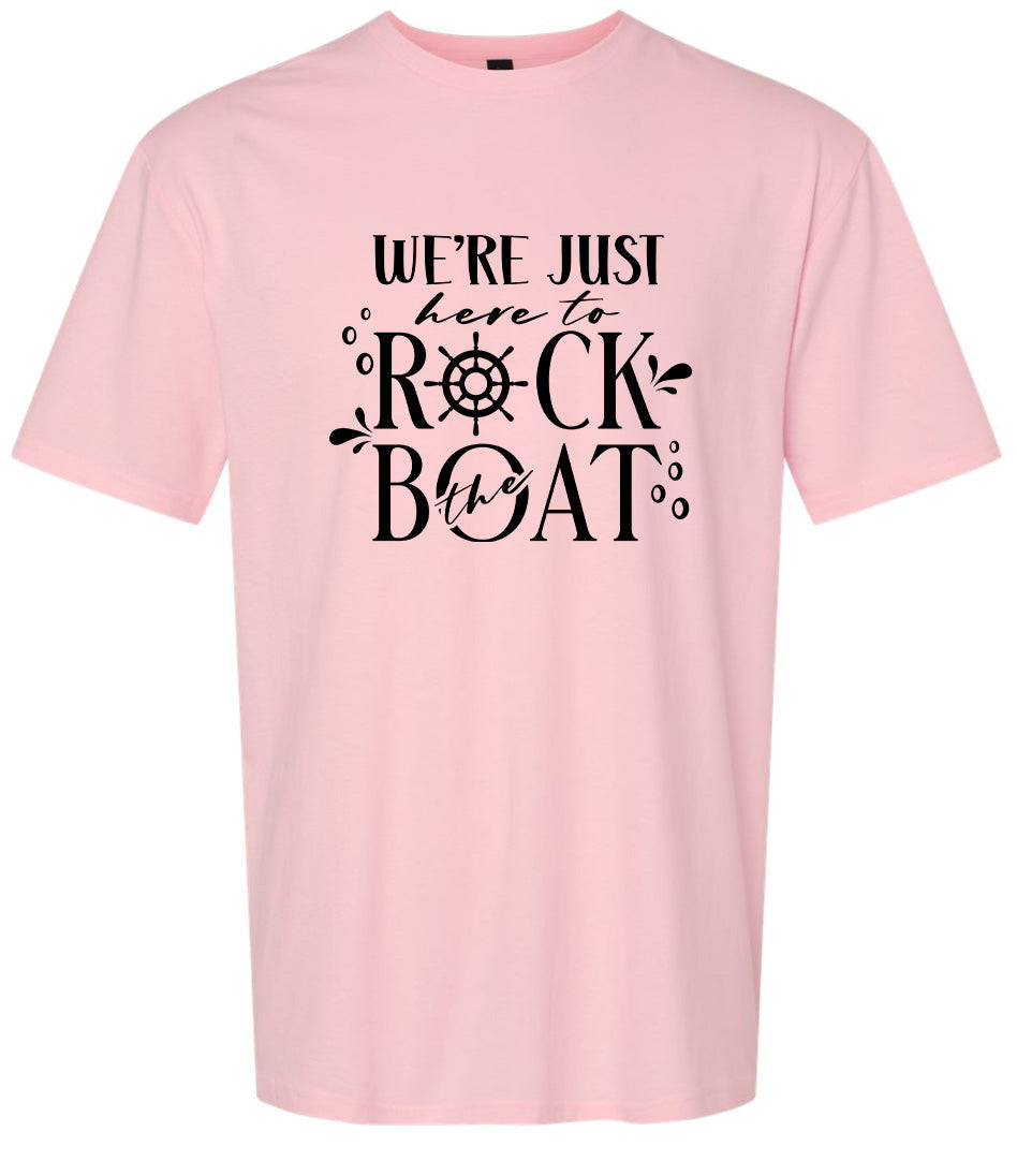Just Here to Rock the Boat Adult Gildan Soft Shirt
