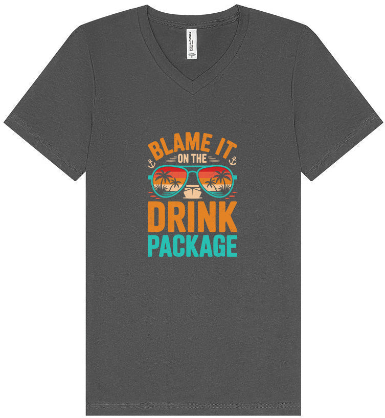 Blame it on the Drink Package Unisex V-Neck Shirt