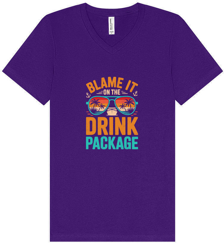 Blame it on the Drink Package Unisex V-Neck Shirt
