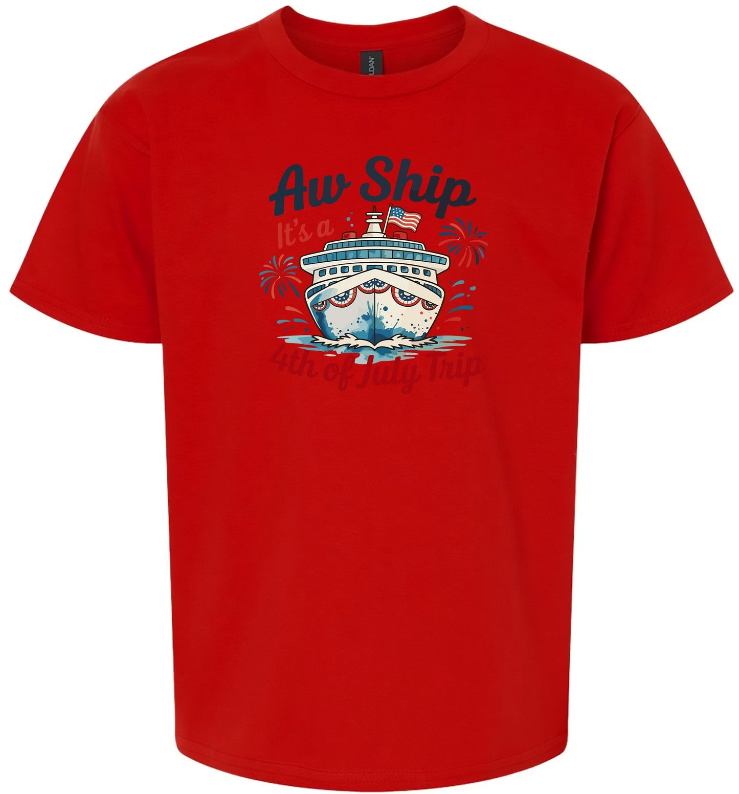 4th of July Cruise Children's Gildan Soft Shirt