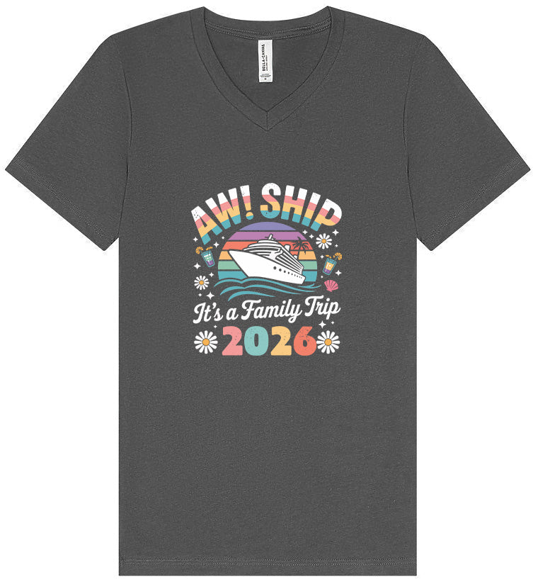 Aw Ship Family Trip 2026 Unisex V-Neck Shirt