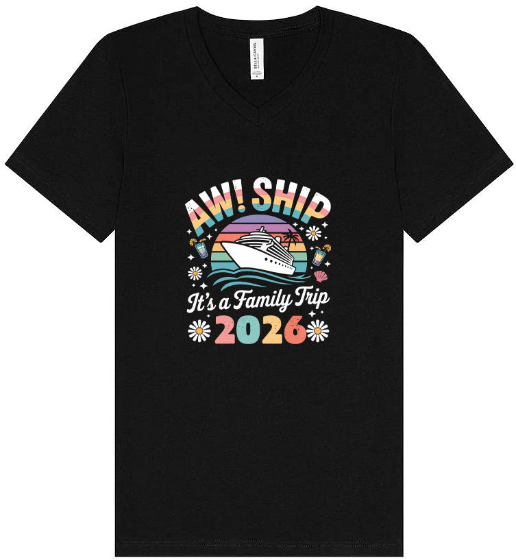 Aw Ship Family Trip 2026 Unisex V-Neck Shirt