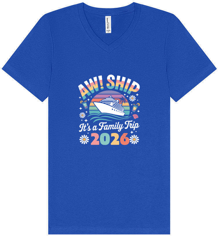 Aw Ship Family Trip 2026 Unisex V-Neck Shirt