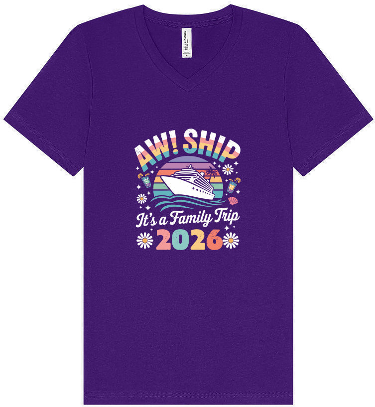 Aw Ship Family Trip 2026 Unisex V-Neck Shirt