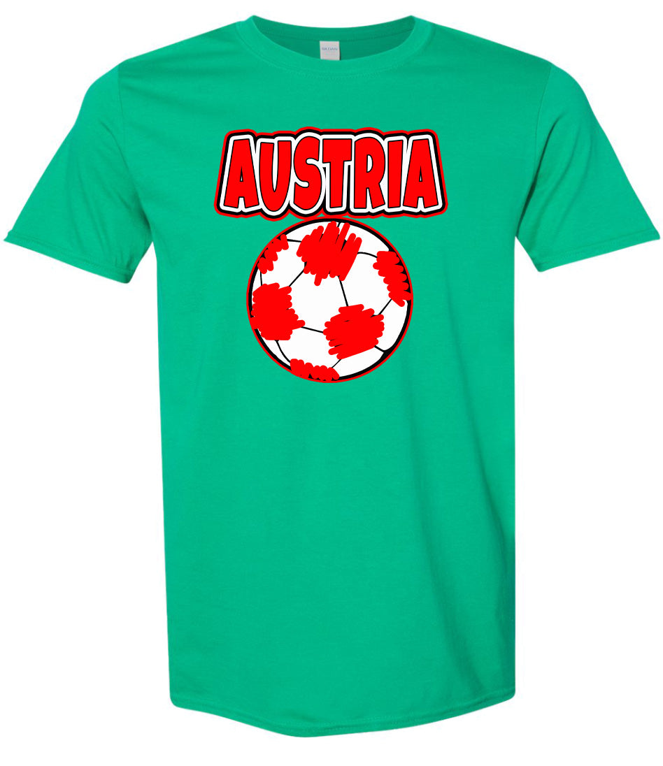 Austria Soccer Adult Gildan Soft Shirt