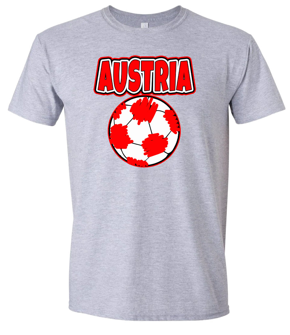 Austria Soccer Adult Gildan Soft Shirt