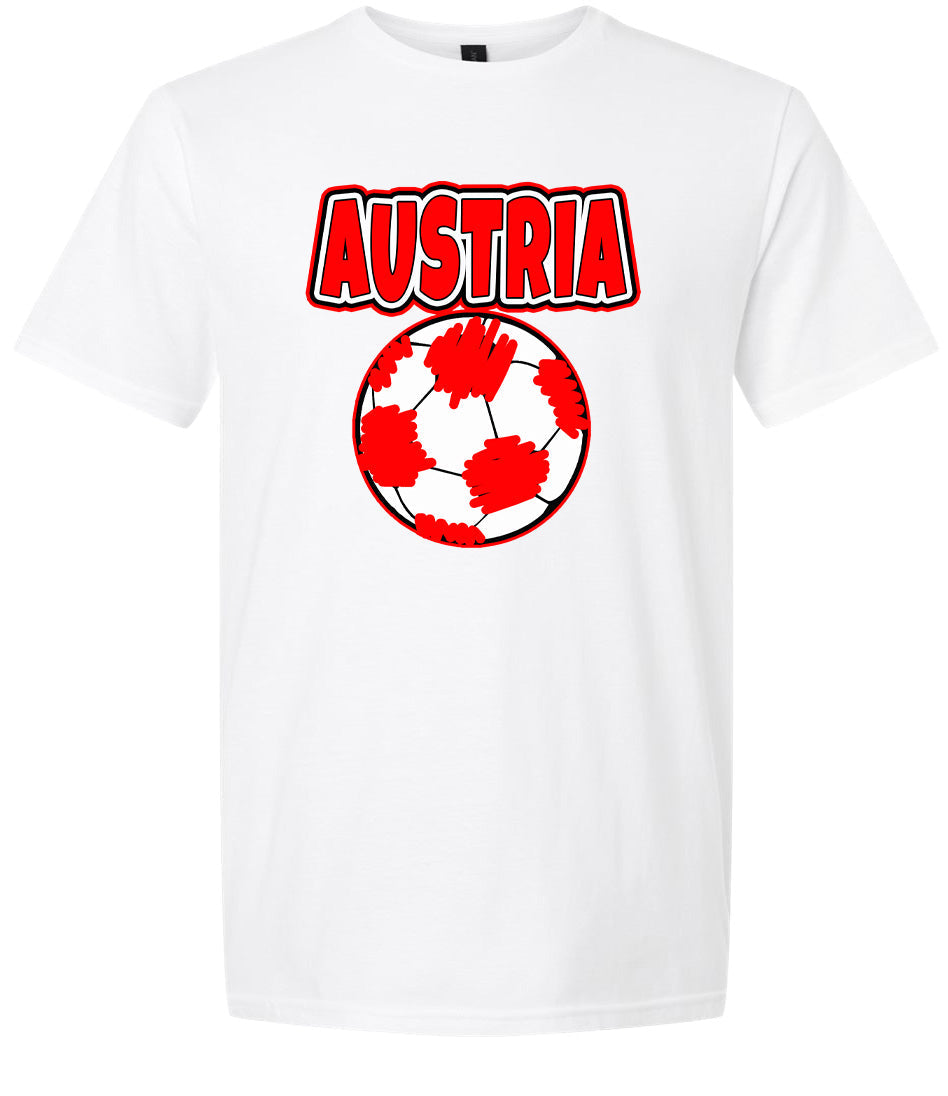 Austria Soccer Adult Gildan Soft Shirt