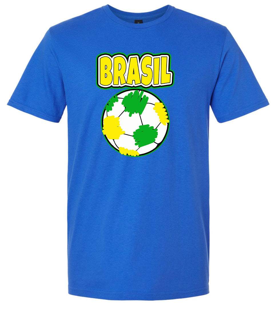 Brazil Soccer Adult Gildan Soft Shirt