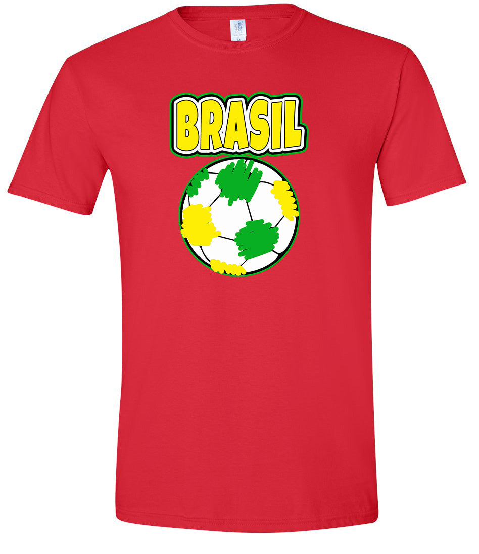 Brazil Soccer Adult Gildan Soft Shirt