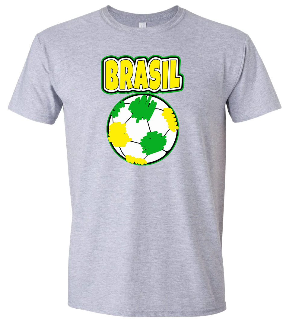 Brazil Soccer Adult Gildan Soft Shirt