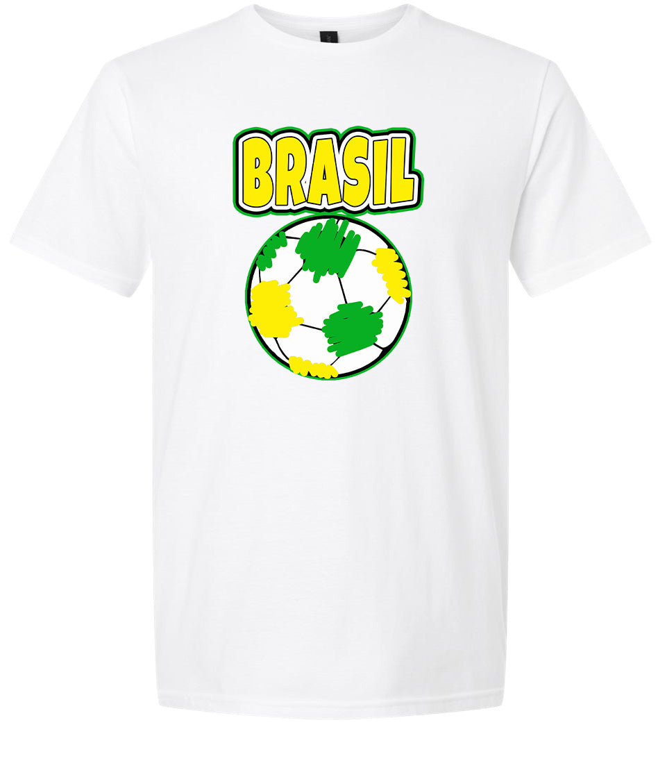 Brazil Soccer Adult Gildan Soft Shirt
