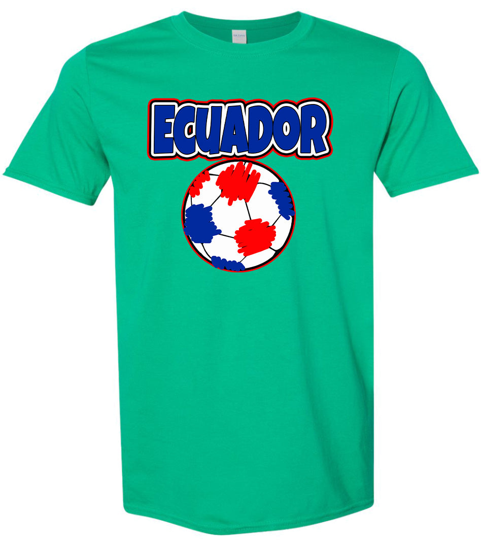 Ecuador Soccer Adult Gildan Soft Shirt