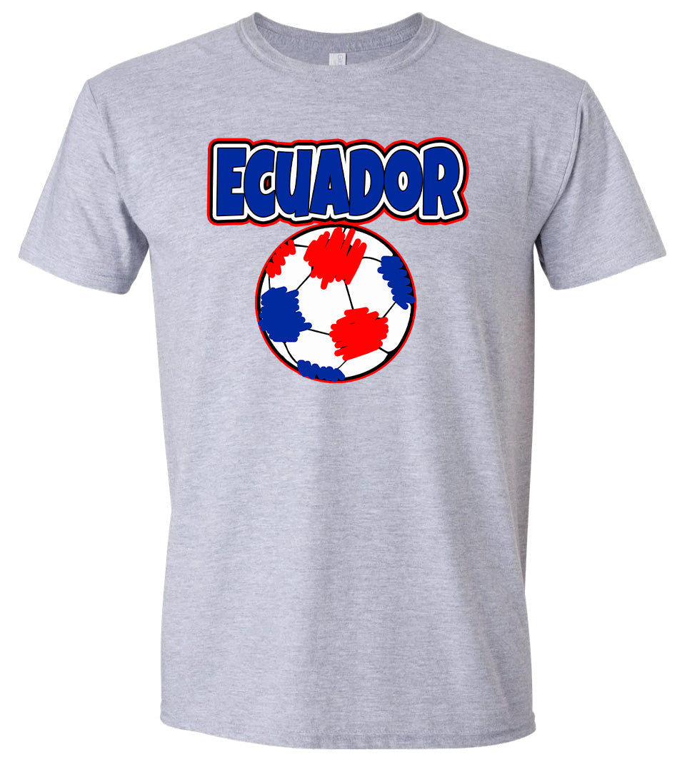 Ecuador Soccer Adult Gildan Soft Shirt