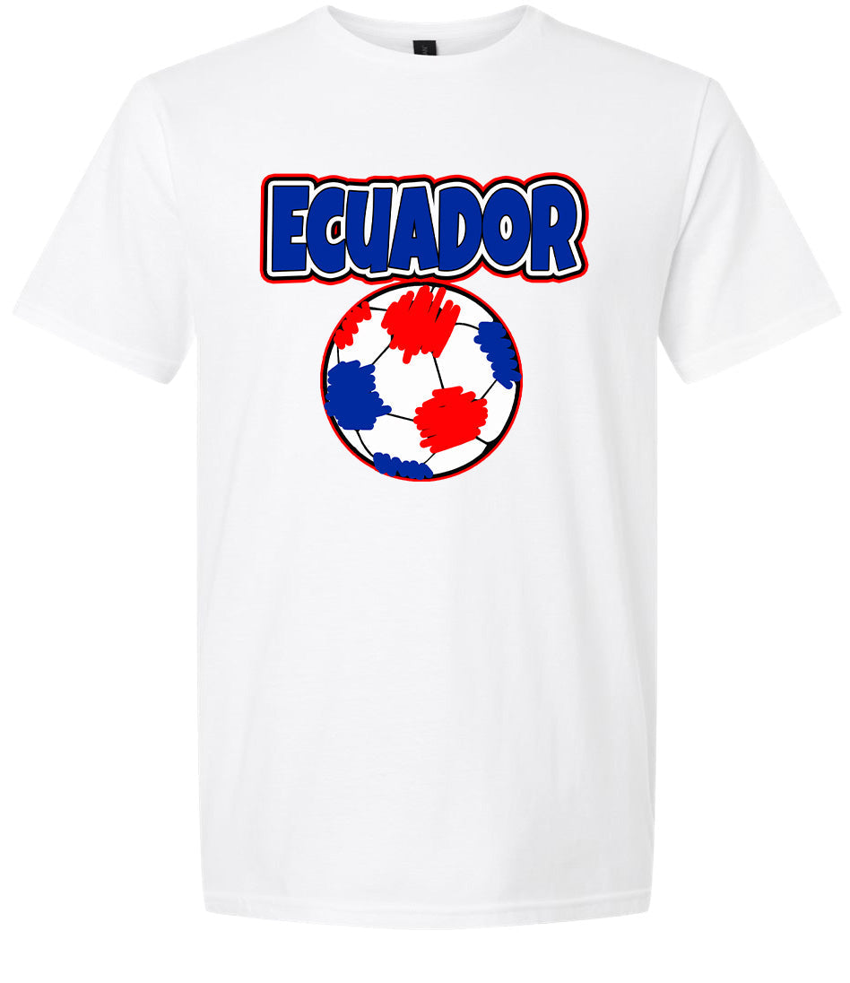 Ecuador Soccer Adult Gildan Soft Shirt