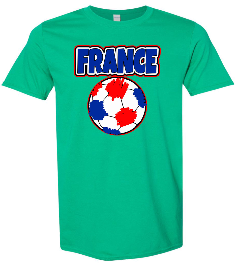 France Soccer Adult Gildan Soft Shirt