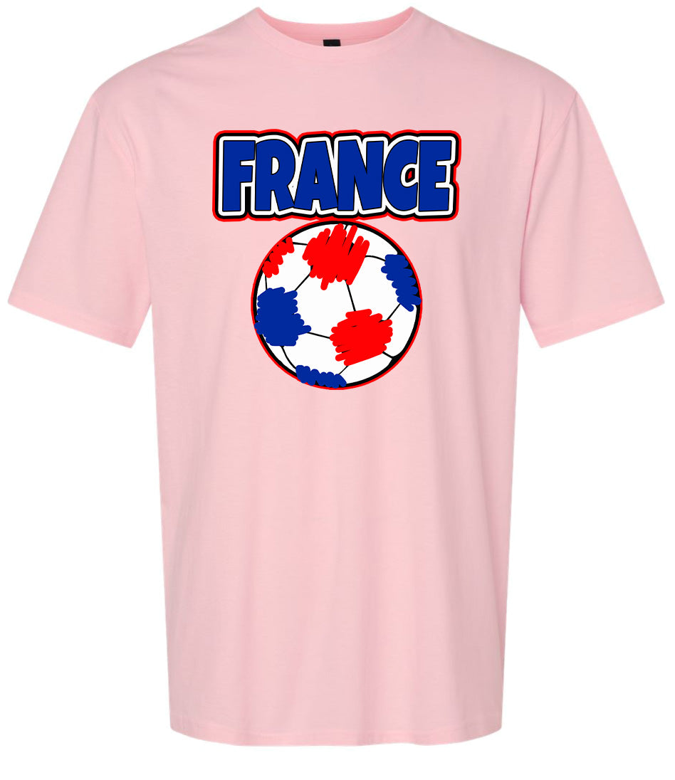 France Soccer Adult Gildan Soft Shirt