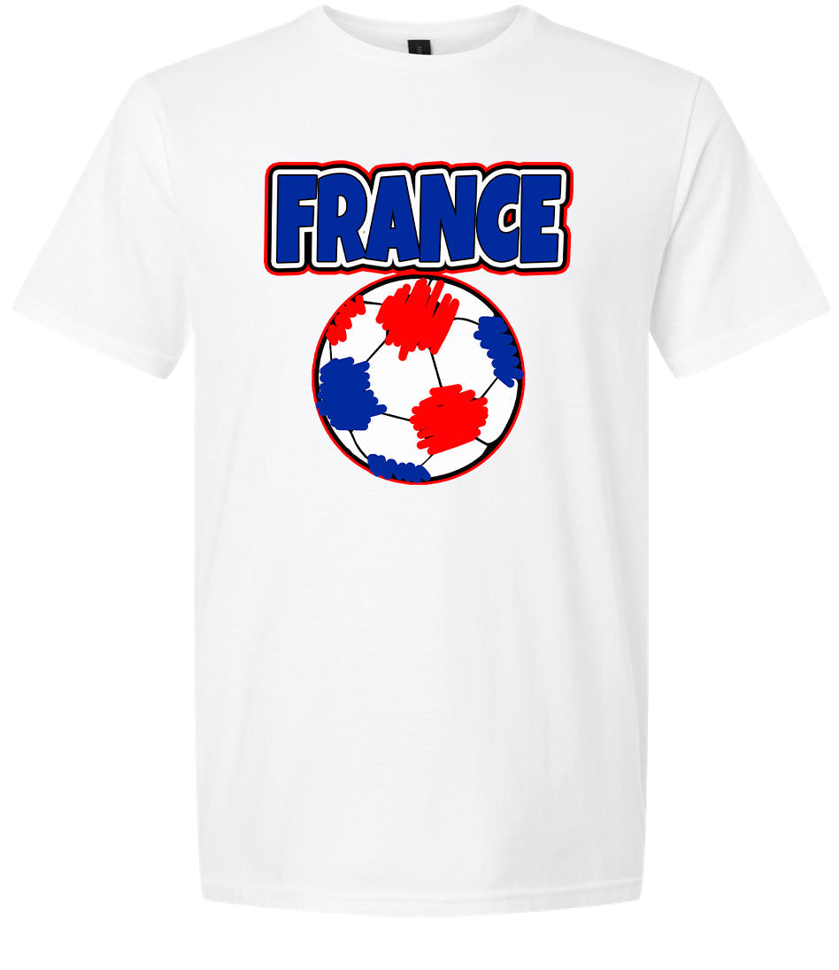 France Soccer Adult Gildan Soft Shirt