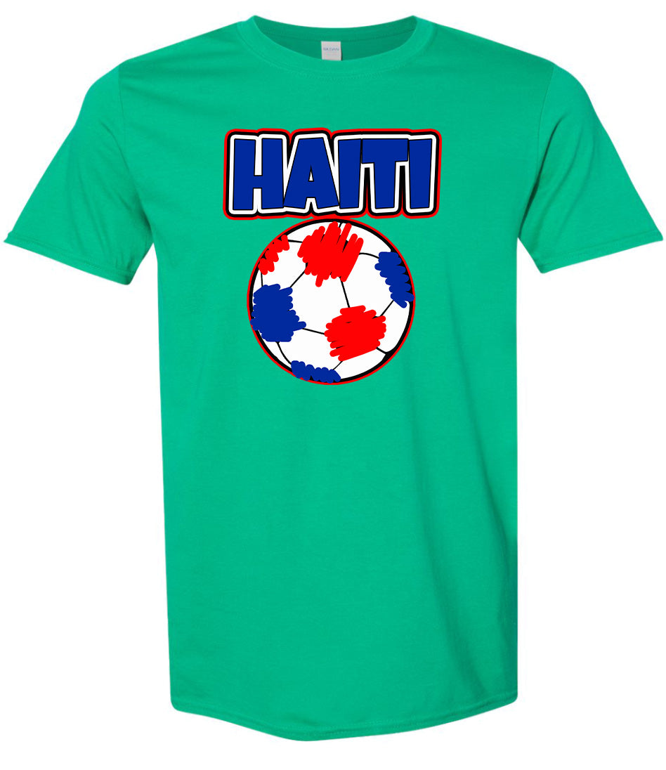 Haiti Soccer Adult Gildan Soft Shirt