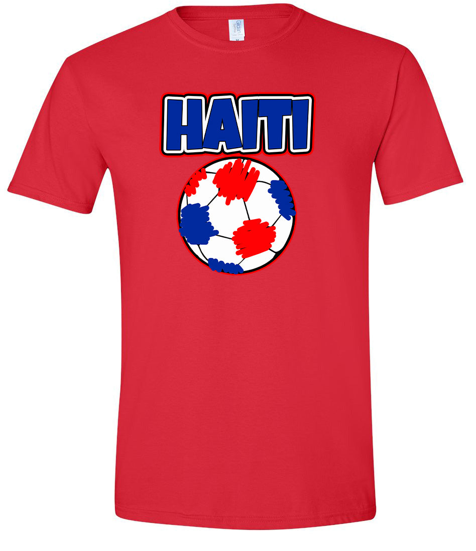 Haiti Soccer Adult Gildan Soft Shirt