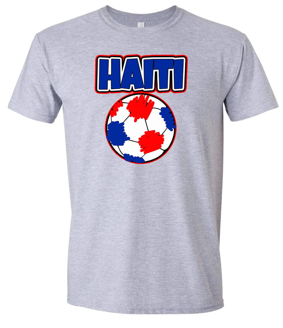 Haiti Soccer Adult Gildan Soft Shirt