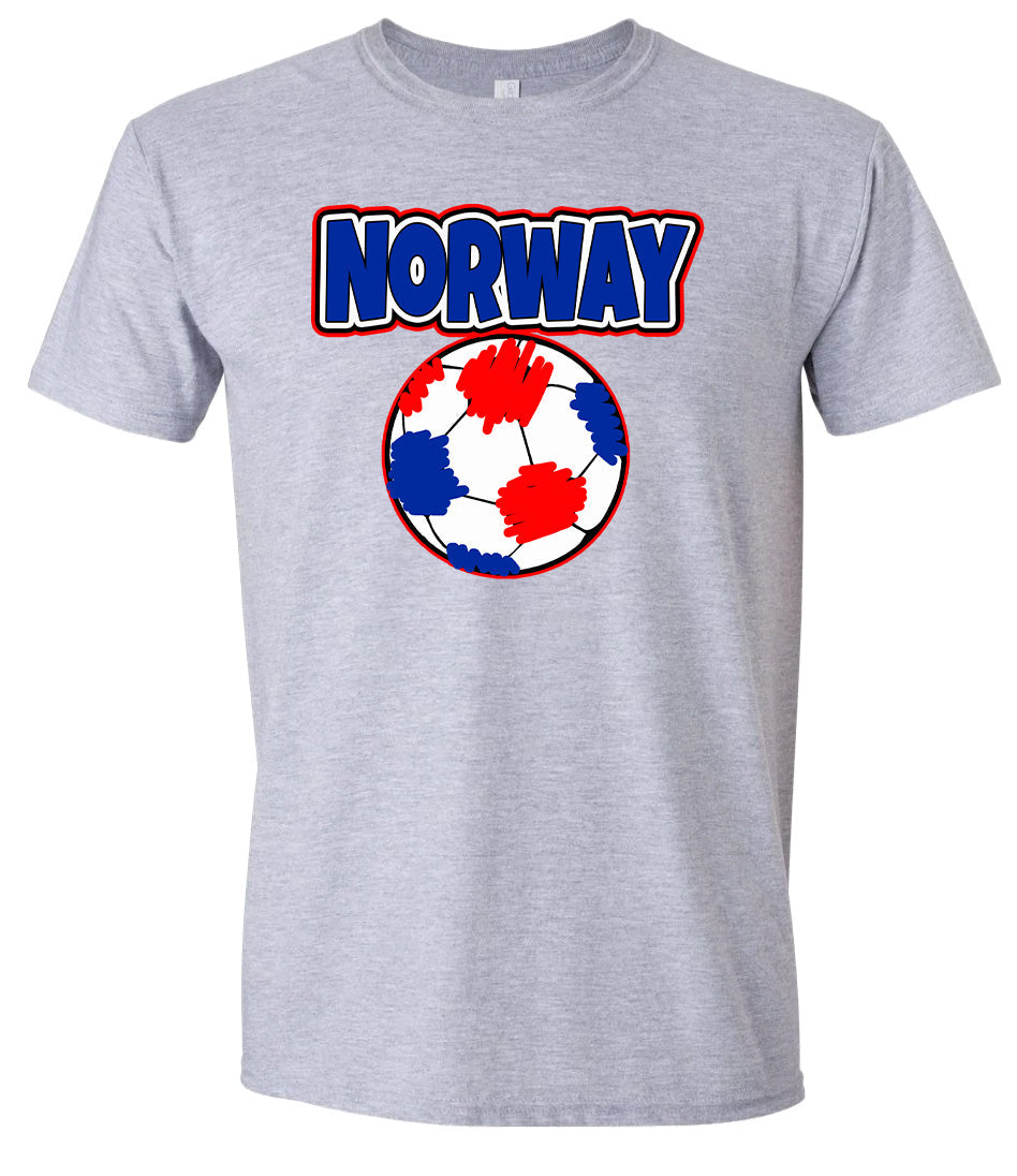 Norway Soccer Adult Gildan Soft Shirt