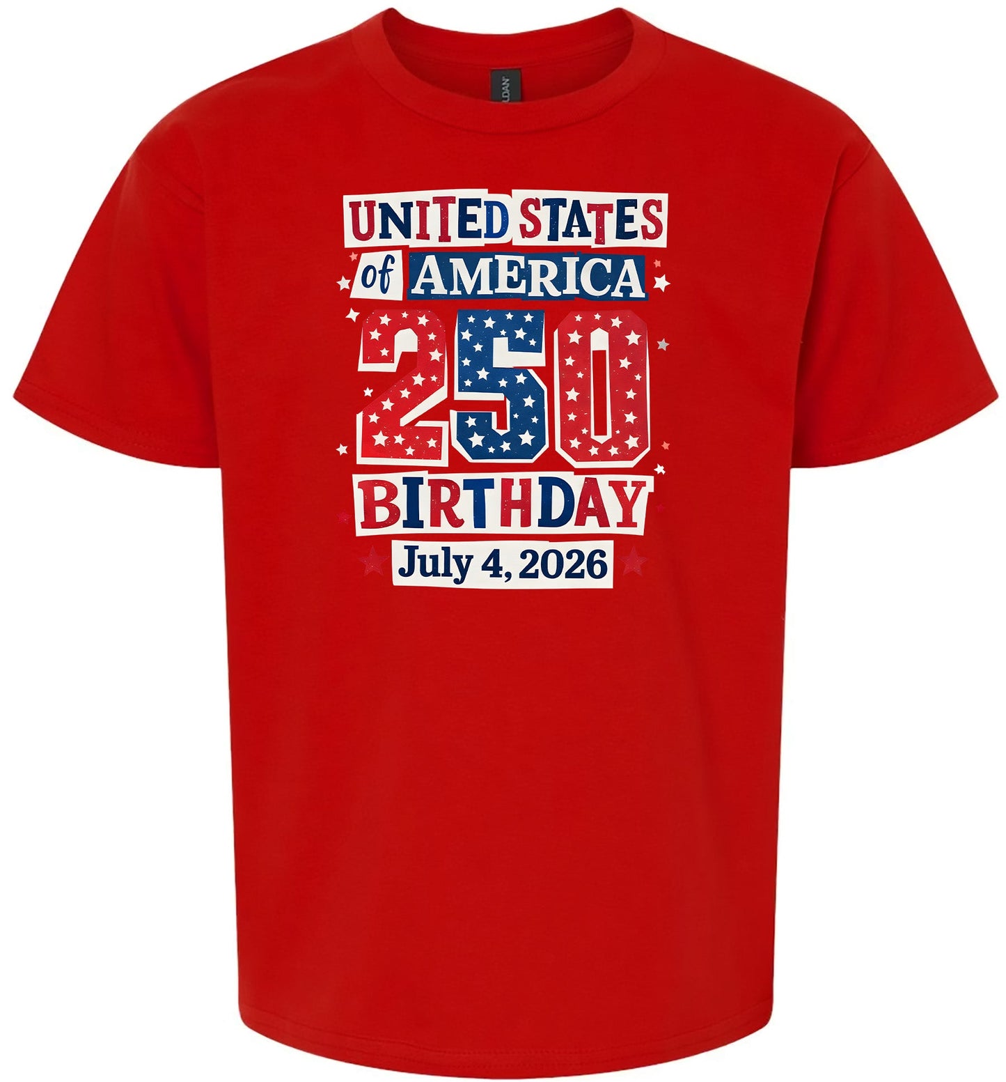 USA 250th Birthday Children's Gildan Soft Shirt