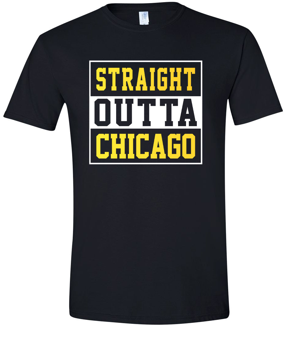Straight Outta Chicago Adult Gildan Soft Shirt