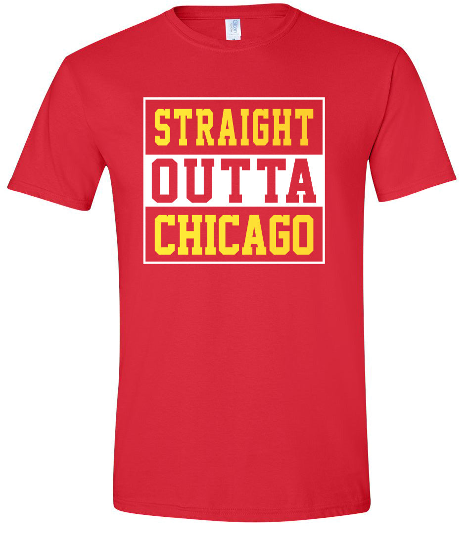Straight Outta Chicago Adult Gildan Soft Shirt