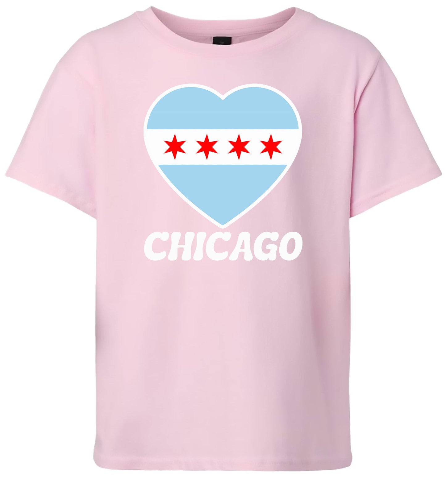 Chicago Heart Flag Children's Gildan Soft Shirt