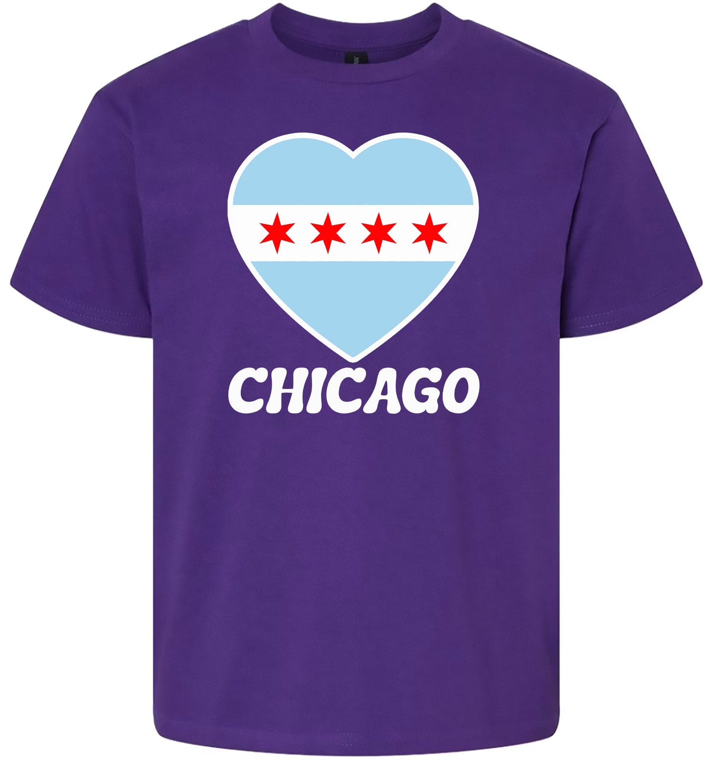 Chicago Heart Flag Children's Gildan Soft Shirt