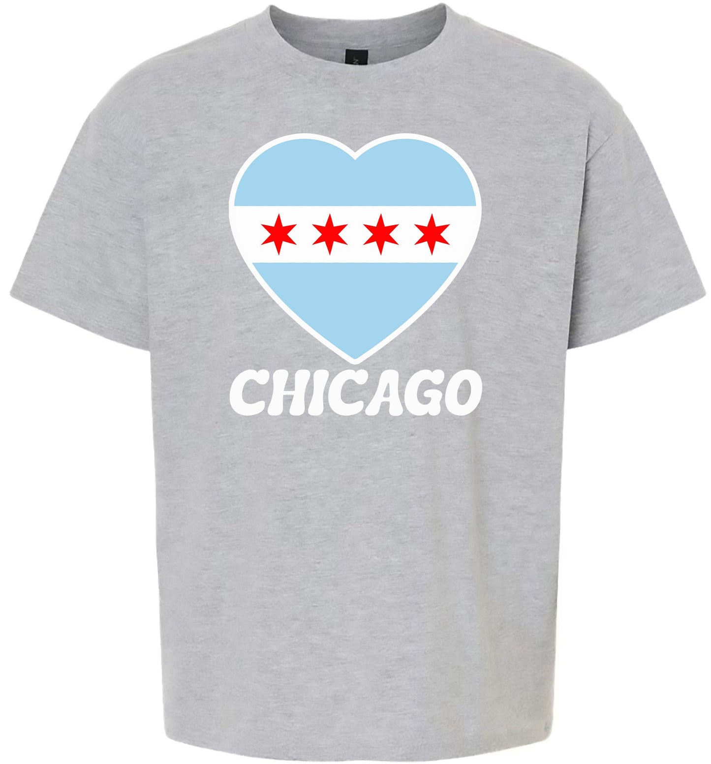 Chicago Heart Flag Adult Gildan Soft Shirt
