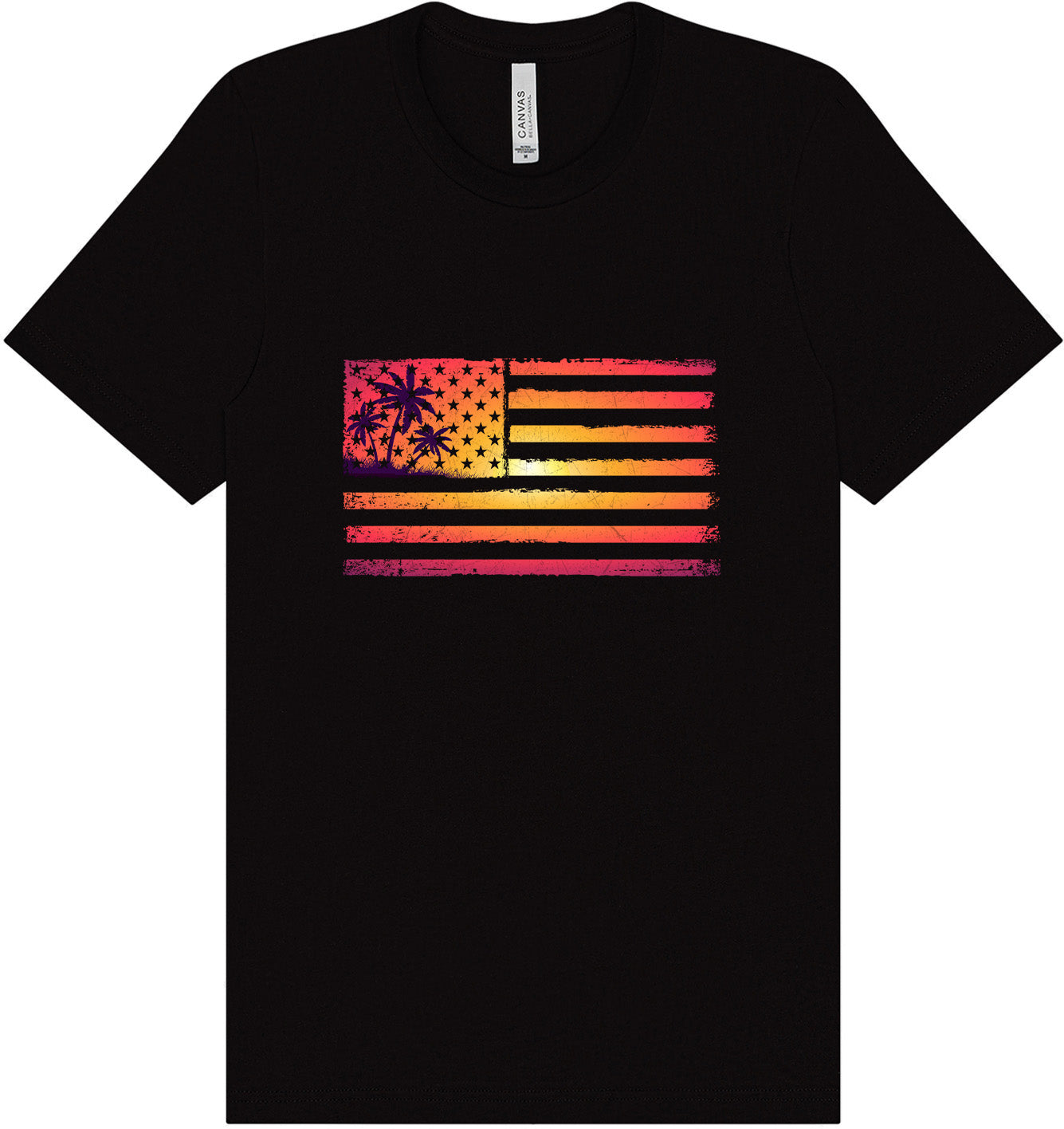Beach American Flag Adult Bella Canvas Shirt