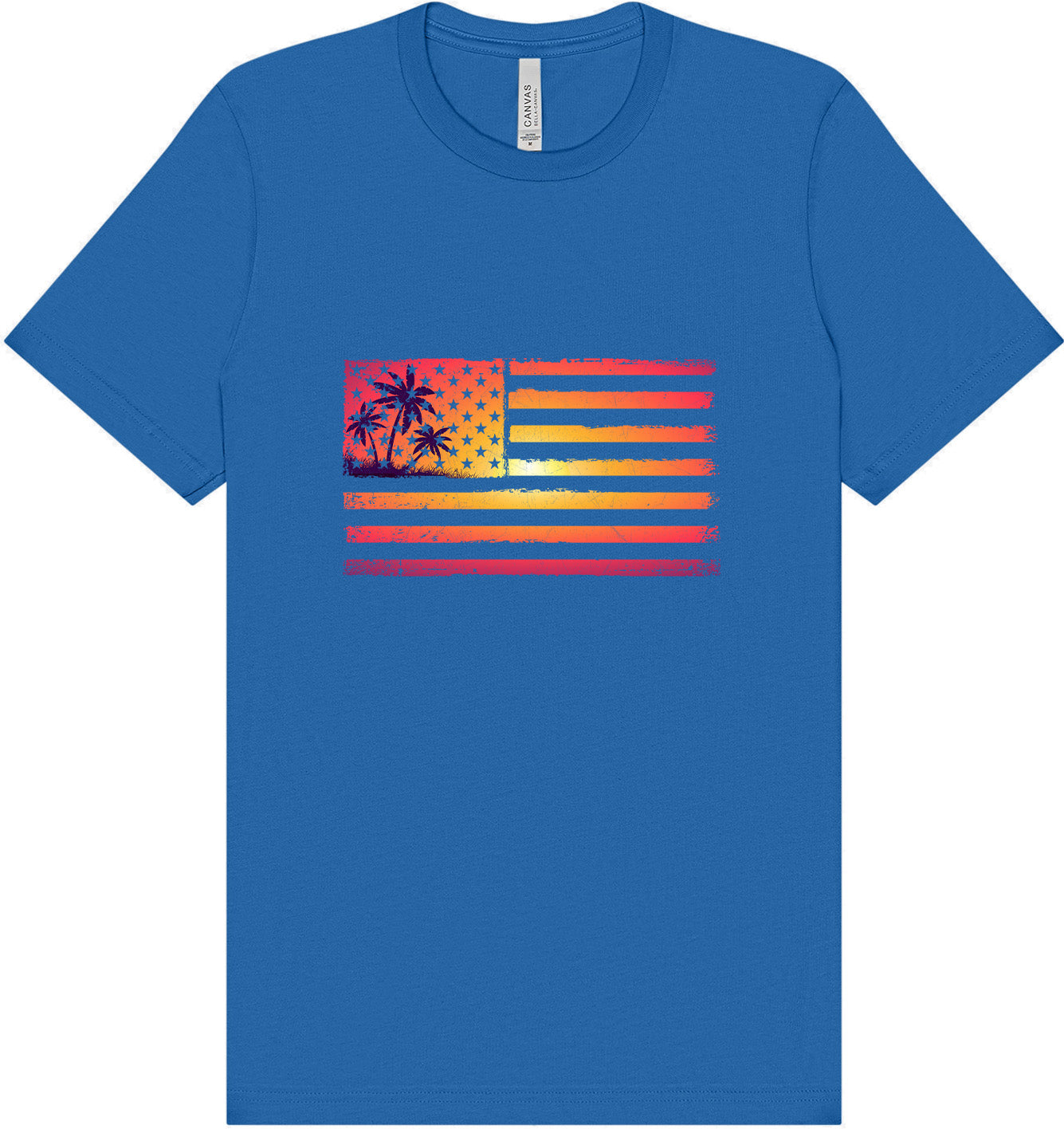 Beach American Flag Adult Bella Canvas Shirt